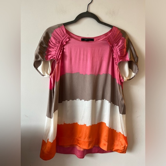 BCBGMAXZARIA 100 % Silk Colorful Women's Top Small - Picture 1 of 10